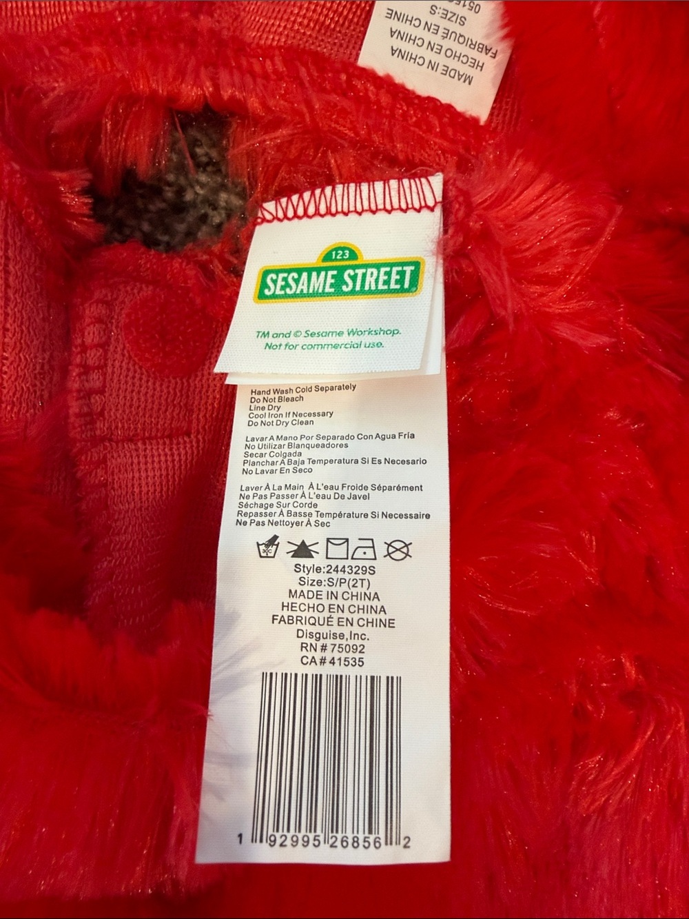 Sesame Street Elmo Costume 2T - Picture 2 of 4
